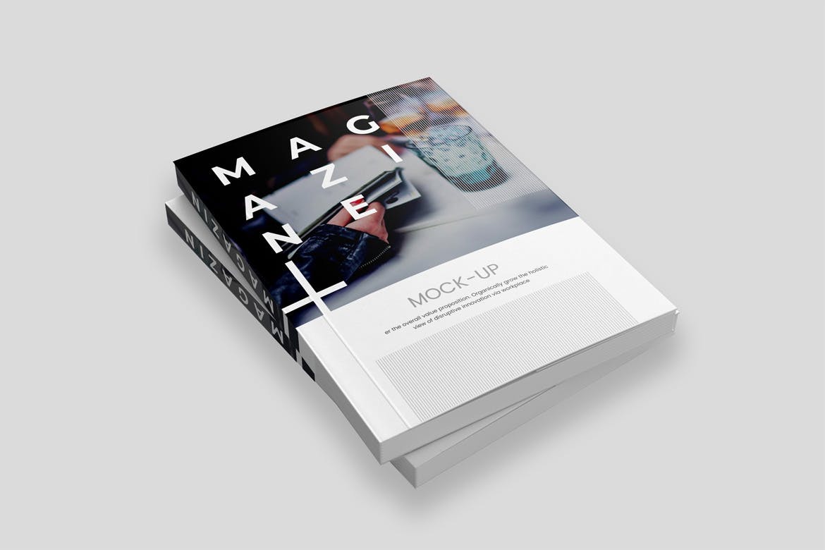 简约风格图书杂志封面设计图样机素材库精选 Magazine Mockup插图(1)