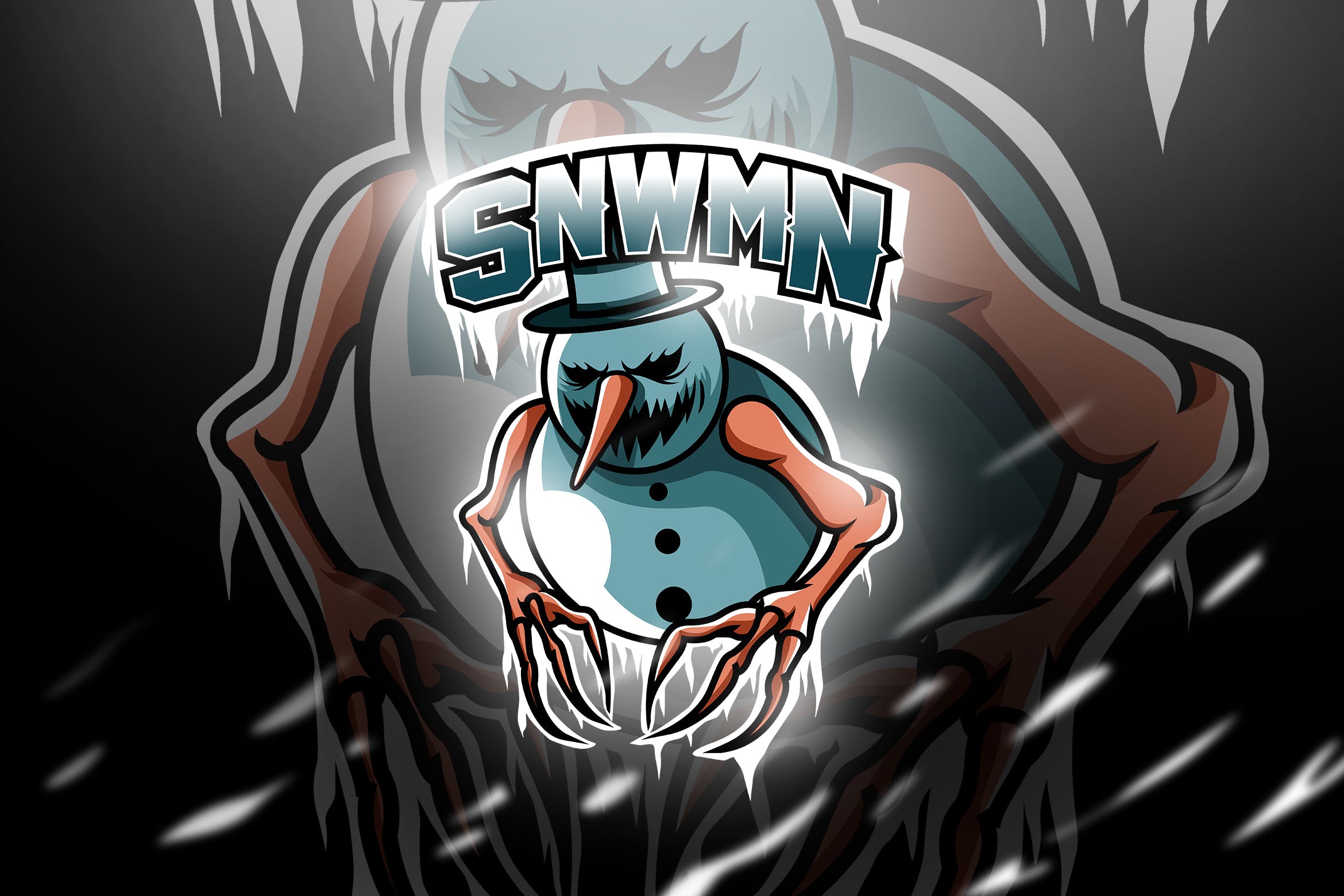 雪人恶魔形象电竞游戏俱乐部队徽Logo模板 SNWMN – Mascot & Esport Logo插图