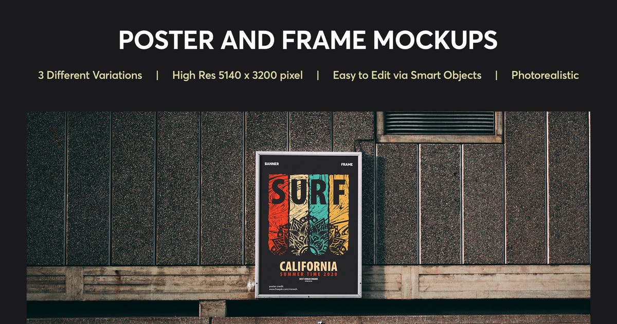 海报设计效果图样机非凡图库精选模板v01 Poster and Frame Mockup Vol 01插图