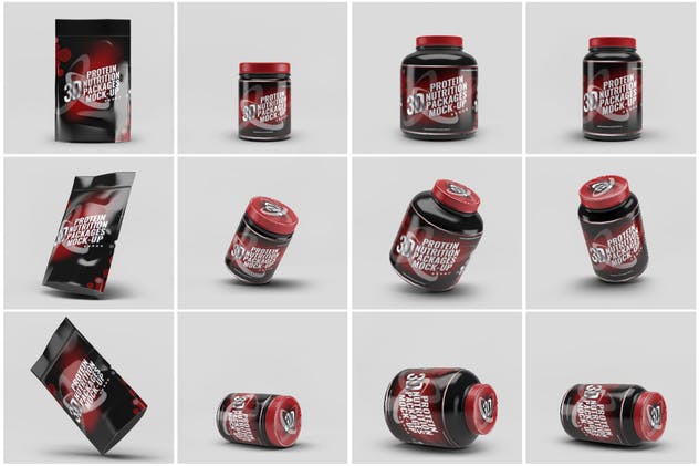运动营养补充剂包装设计素材中国精选模板 Sport Nutrition Packages Mock-Up插图(6)