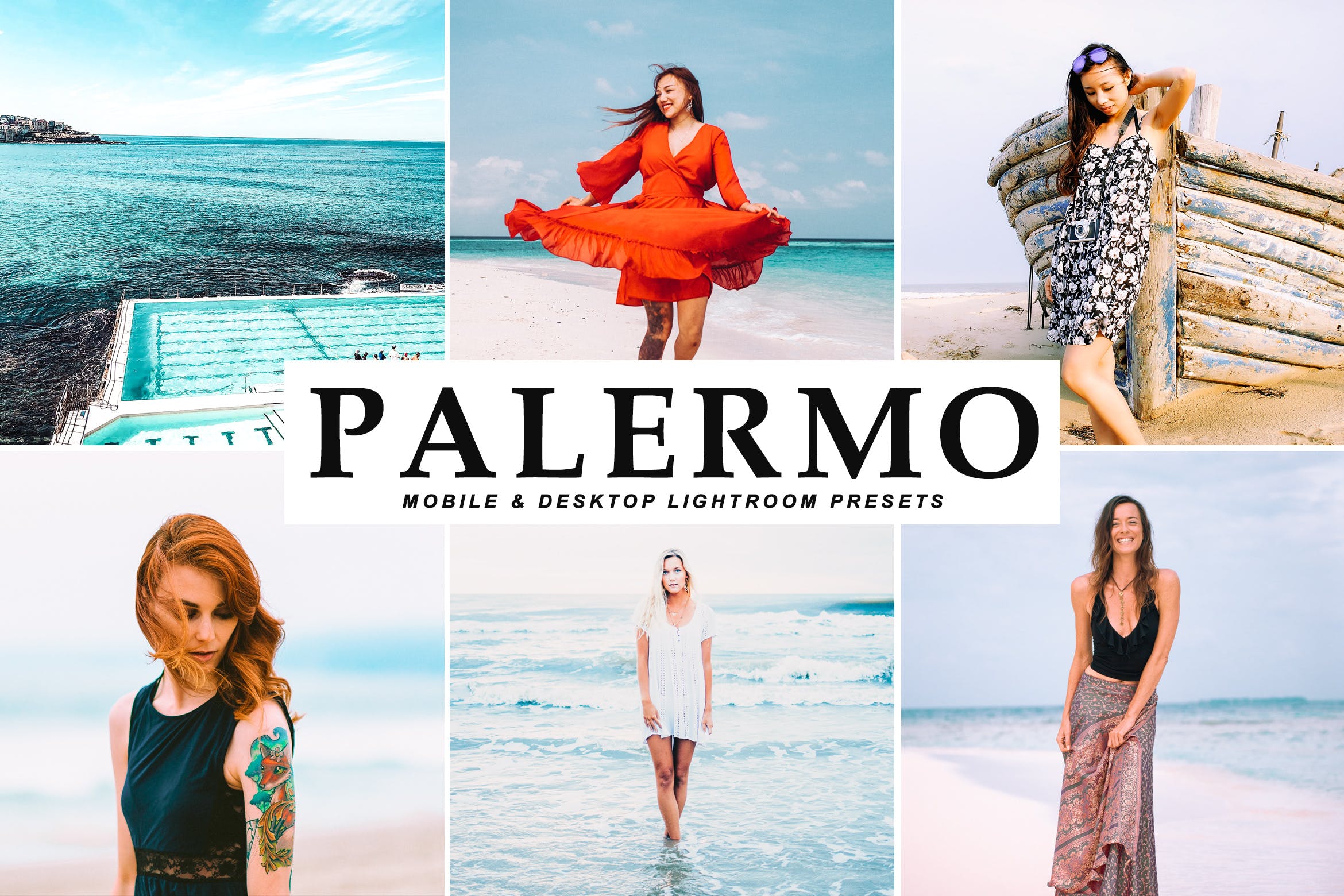 沙滩海岛阳光照片调色滤镜亿图网易图库精选LR预设 Palermo Mobile & Desktop Lightroom Presets插图