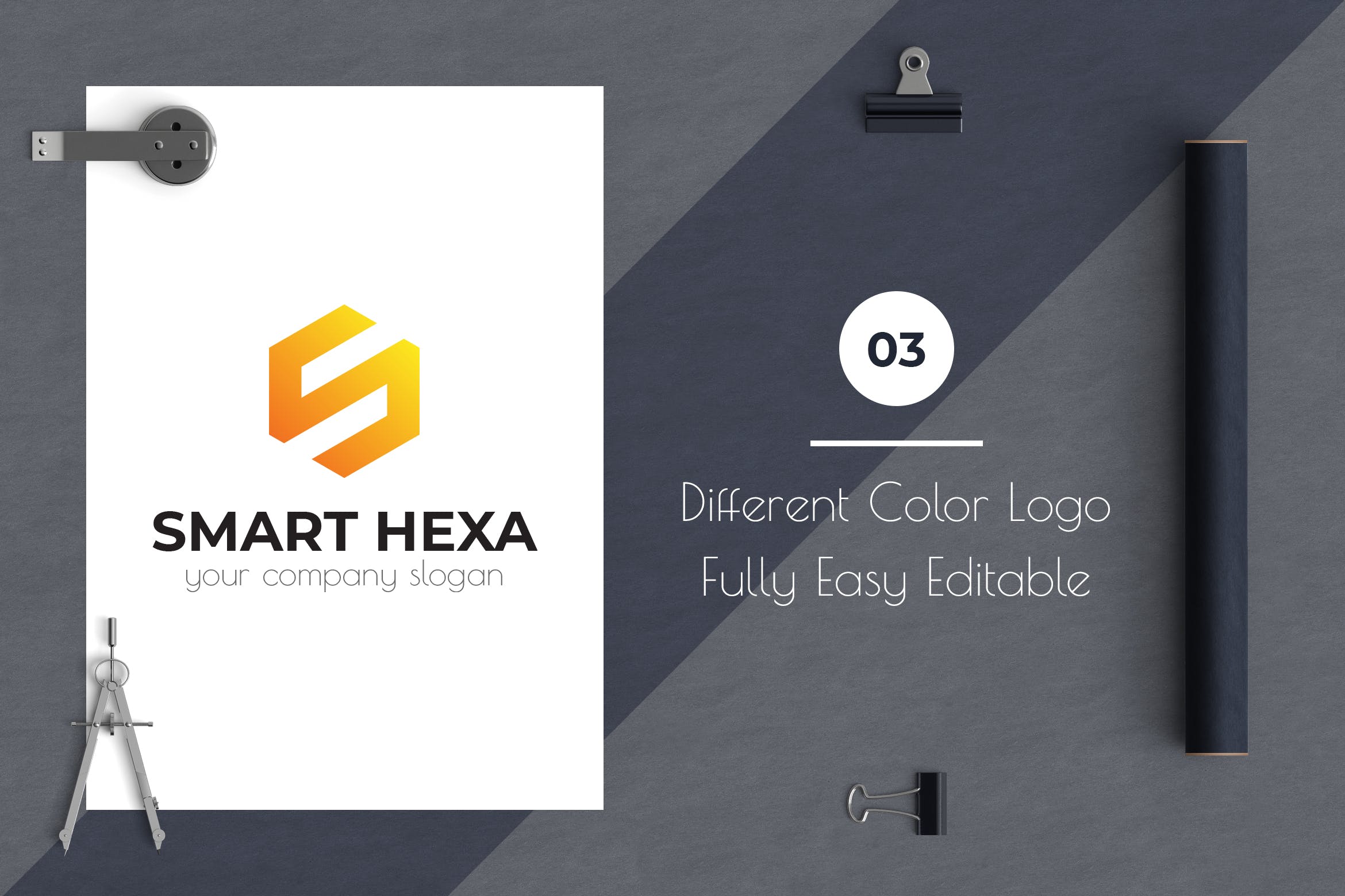 S字母图形Logo设计16设计网精选模板 Smart Hexa Awesome Logo Template插图