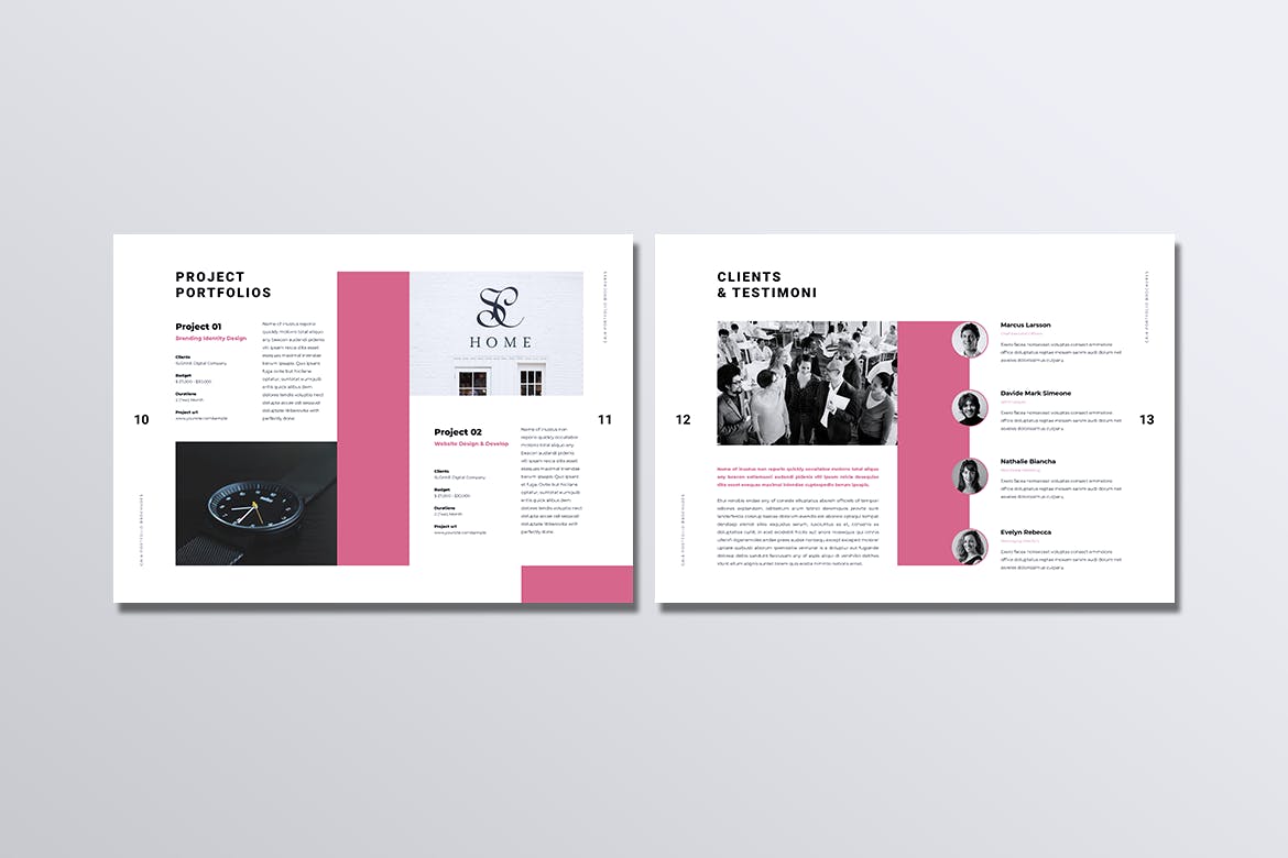 创意代理商作品集企业宣传画册模板 GAIA Company Creative Agency Portfolio Brochures插图(5)