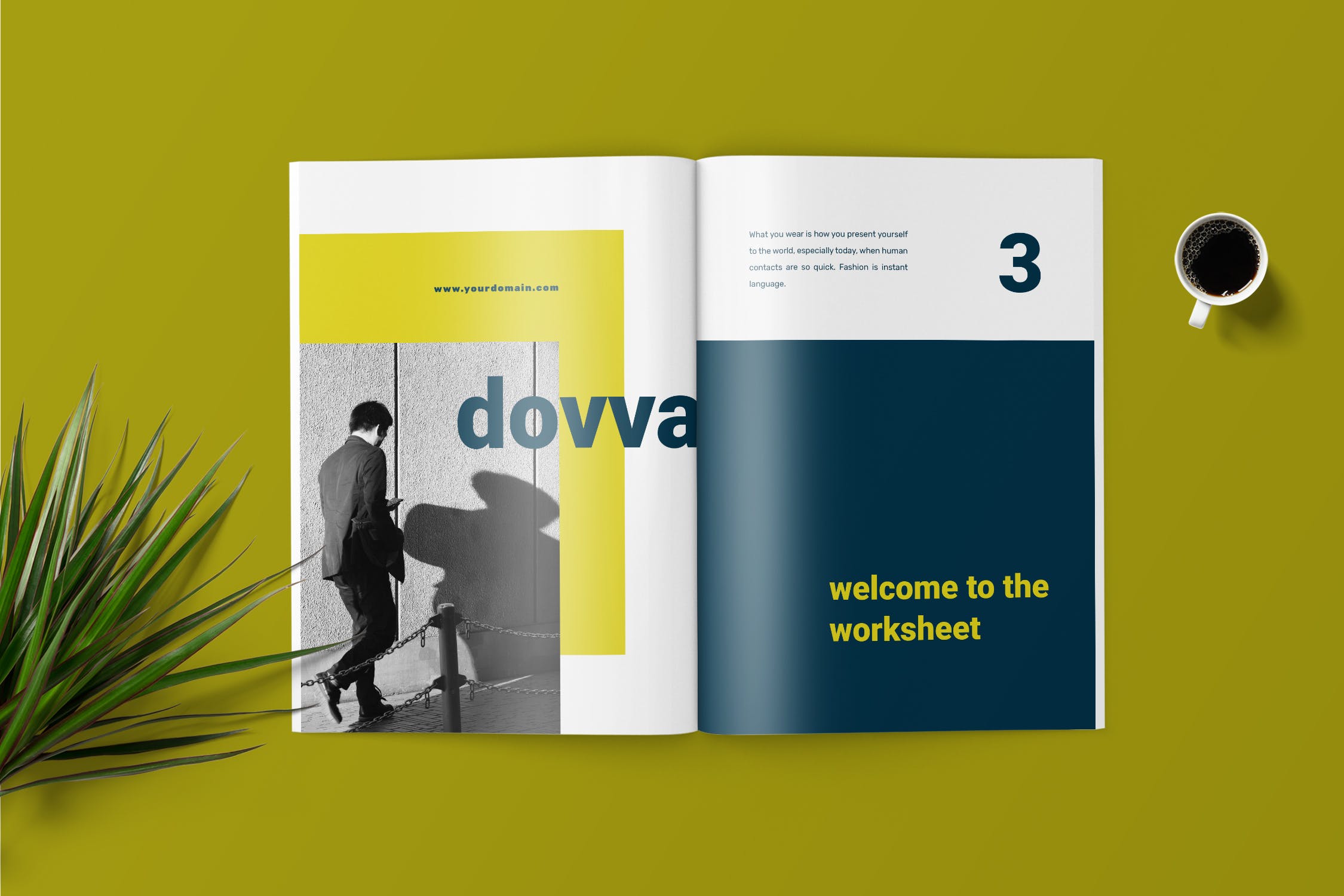 极简主义Workbook创意设计模板v1 Dovva – Minimalist Workbook Template插图(2)