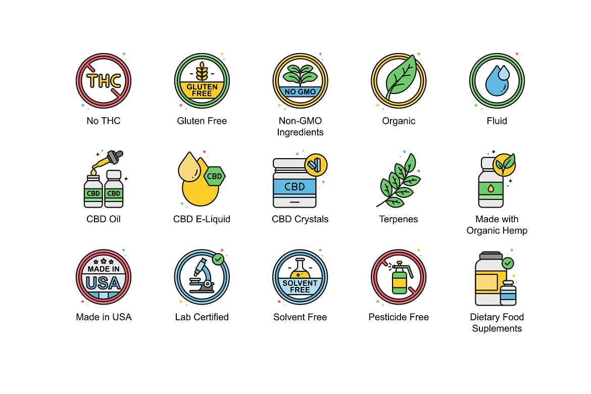 62枚CBD大麻烟油矢量16设计素材网精选图标 62 CBD Oil Icons插图(3)