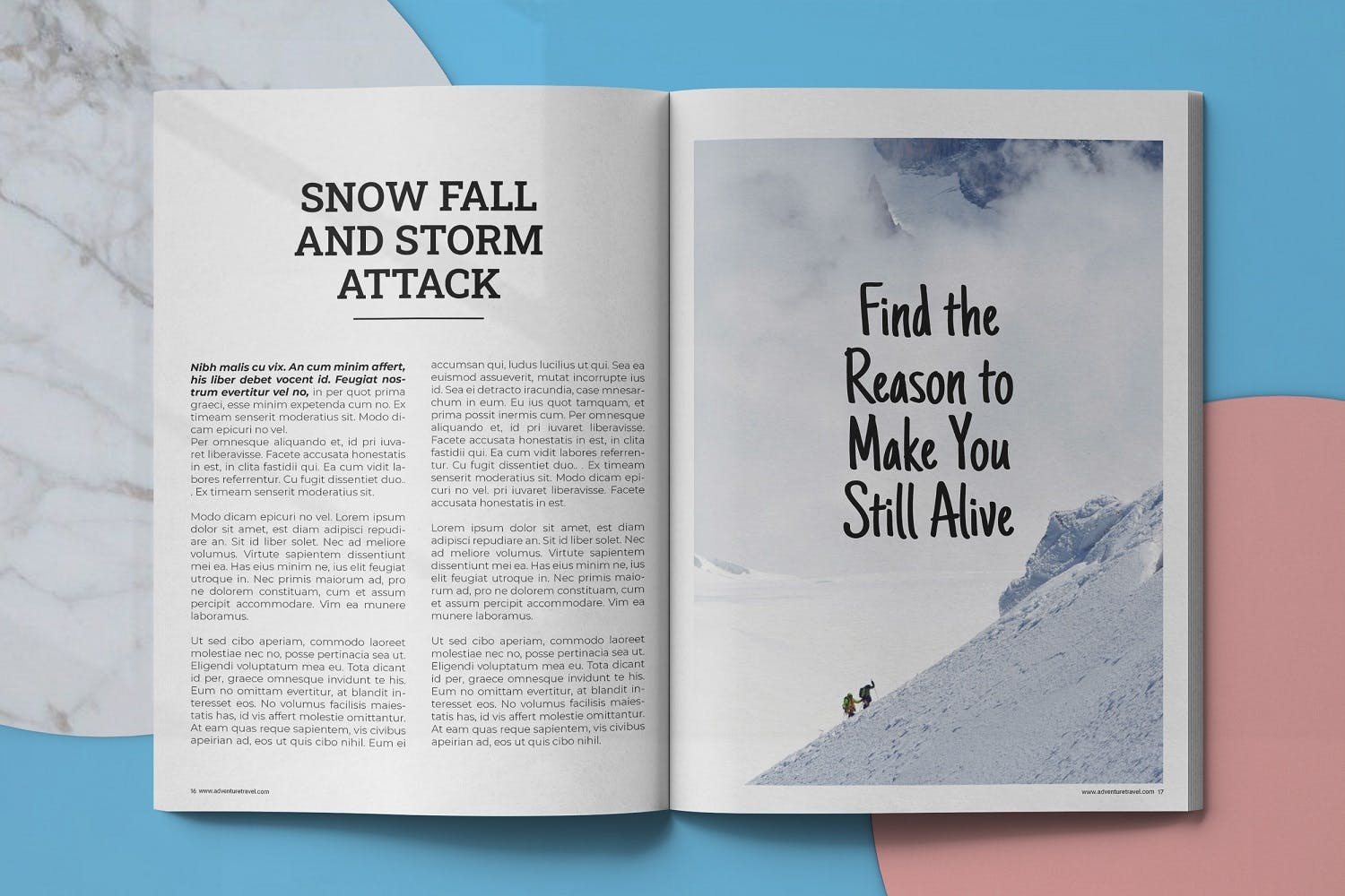 冒险旅行主题16设计网精选杂志排版设计模板 Adventure Travel Magazine Template插图(8)