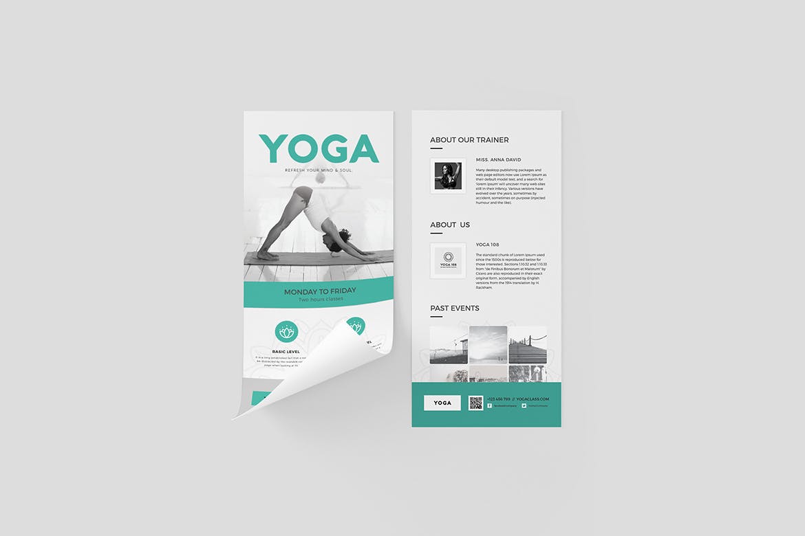 瑜伽培训资料DL宣传单设计模板 Yoga DL Flyer插图(3)