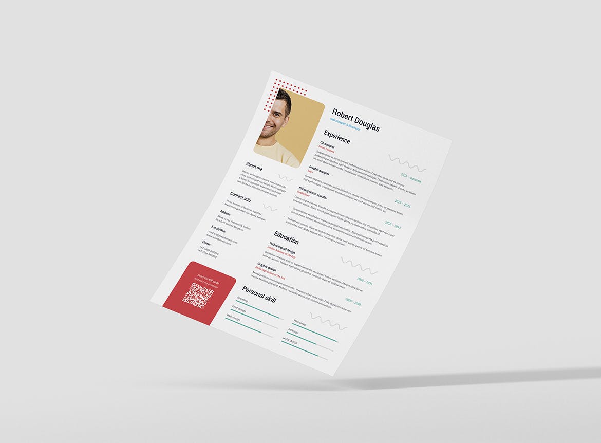 网页交互设计师素材库精选简历模板 Flyer – Resume插图(2)
