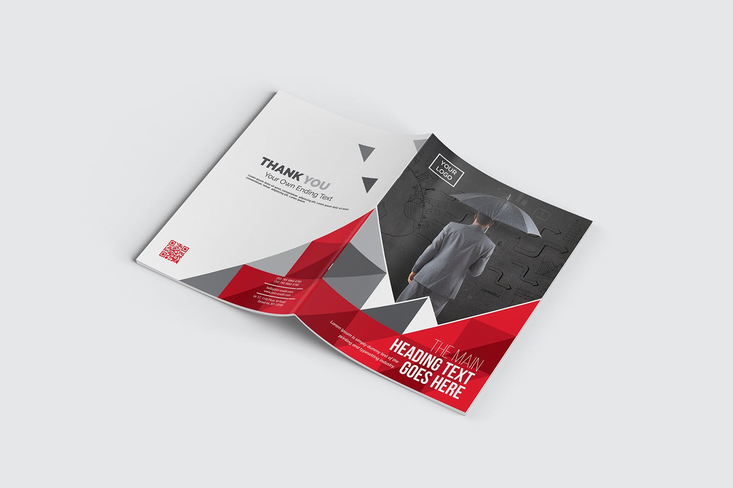 企业核心业务推广对折页宣传册设计模板 Bifold Brochure插图(7)