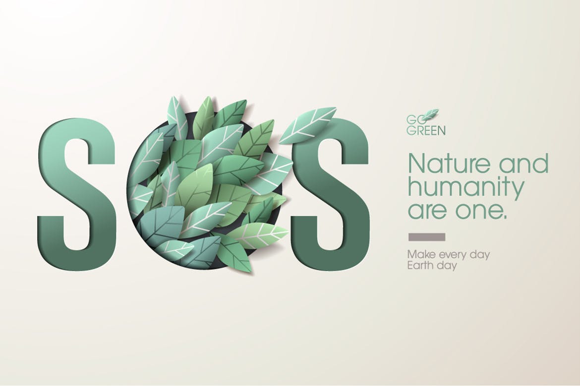 大自然绿色主题网站Banner广告概念非凡图库精选设计素材v3 Nature web banner concept design插图