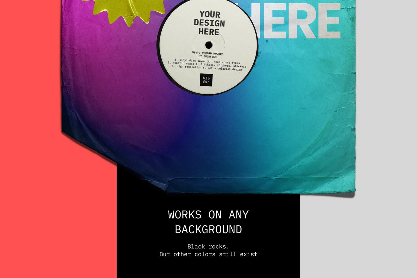 乙烯基唱片包装盒及封面设计图非凡图库精选模板 Vinyl Record Mockup插图(2)