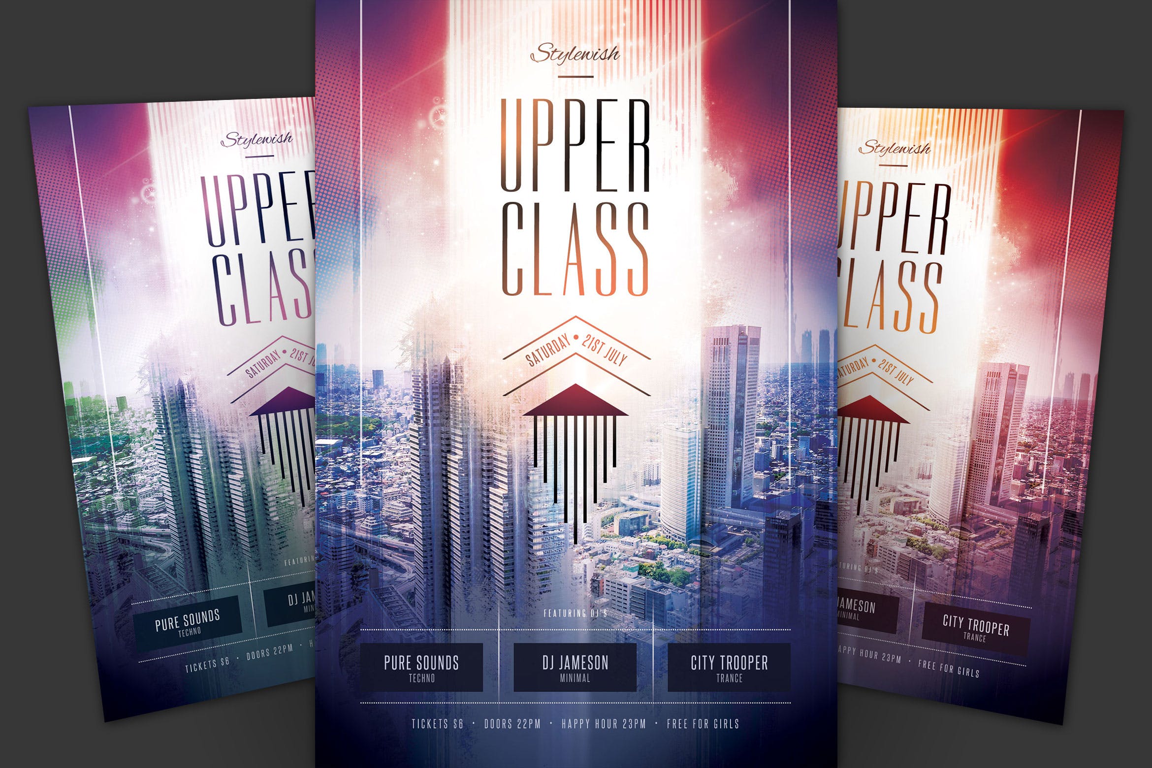 上流社会俱乐部活动传单海报PSD素材16设计网精选模板 Upper Class Flyer插图