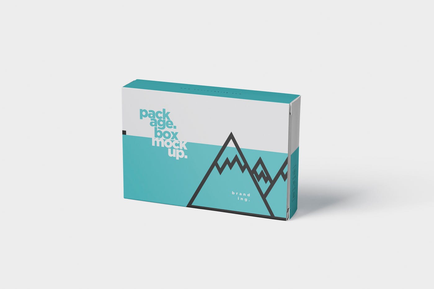 扑克牌大小扁平包装纸盒外观设计非凡图库精选模板 Package Box Mock-Up – Wide – Flat Rectangle Shape插图(5)