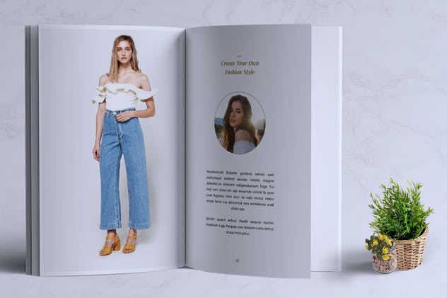 时装品牌新品目录产品画册16图库精选Lookbook设计模板 MILENIA Fashion Lookbook插图(7)