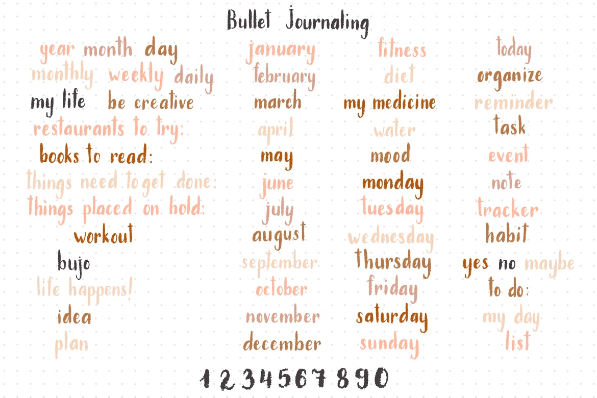 手绘设计风格项目符号装饰元素16设计网精选设计素材 Bullet Journaling插图(4)