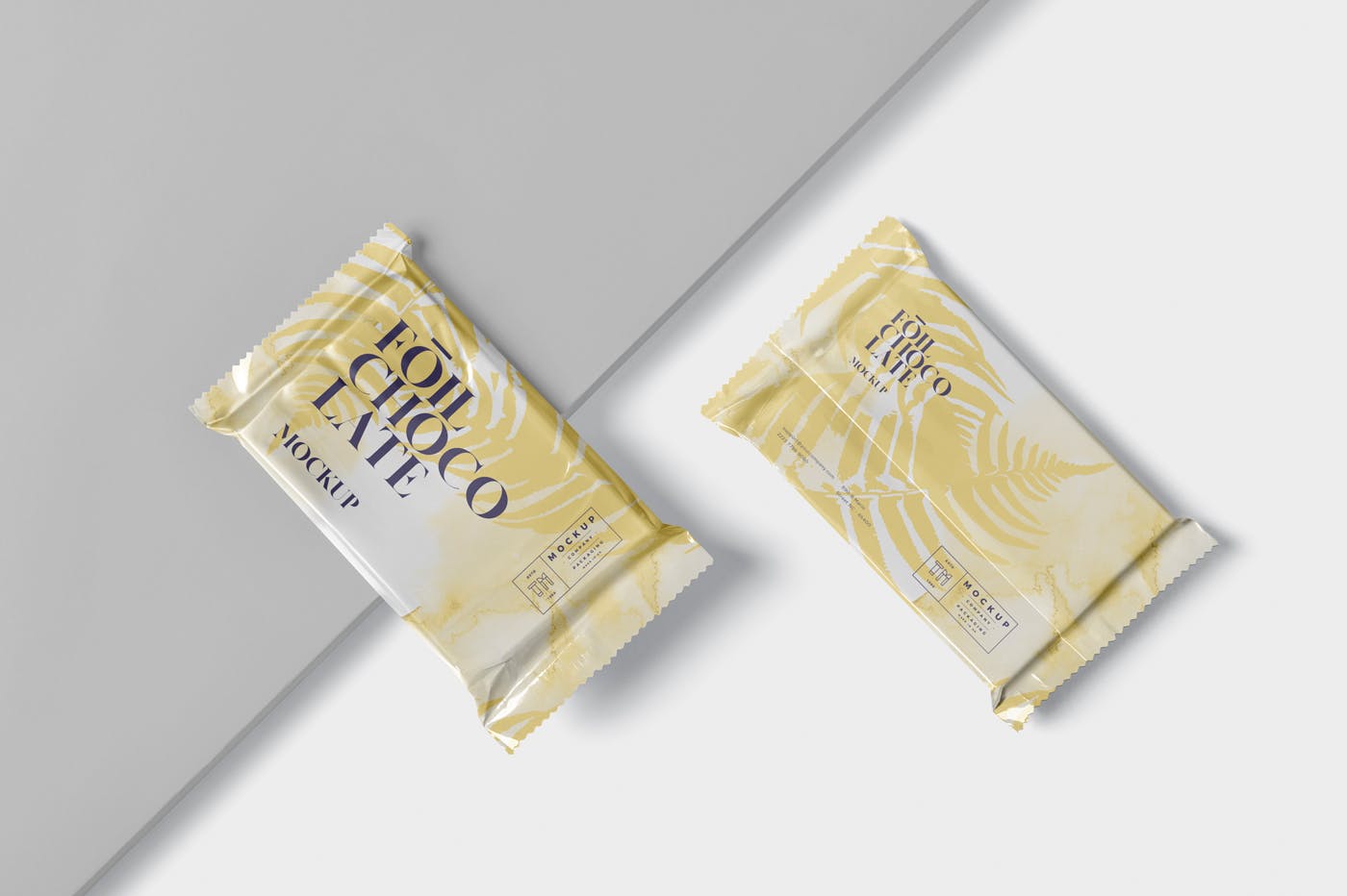 巧克力超薄铝箔纸包装设计效果图素材中国精选 Foil Chocolate Packaging Mockup – Slim Size插图(2)