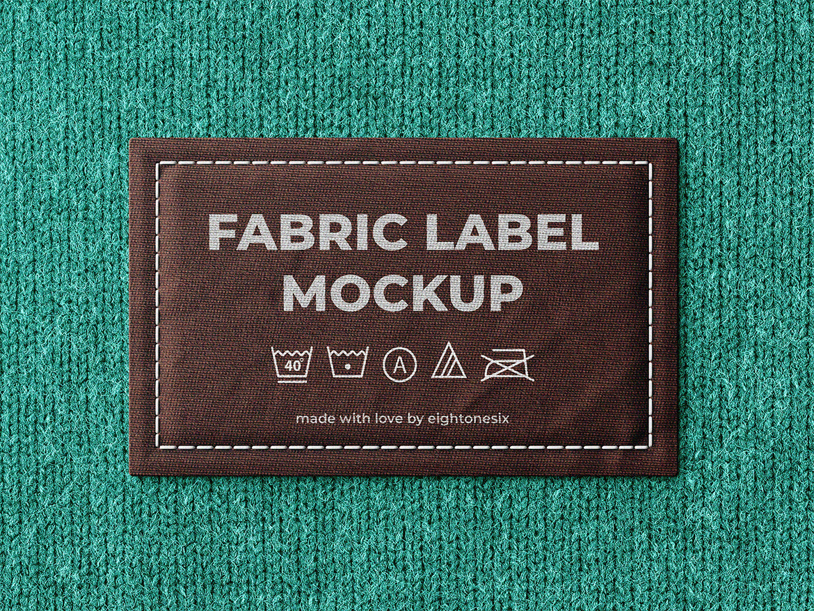 面料服装标签设计普贤居精选模板 Fabric Label Mock-Up Template插图(3)