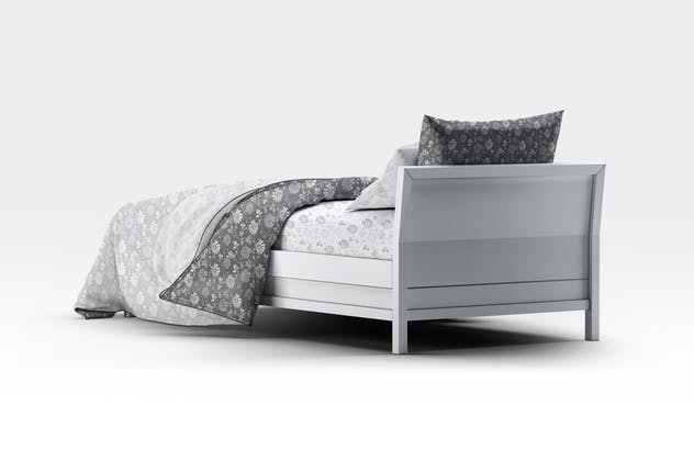 床上用品四件套印花图案设计展示样机素材库精选模板 Single Bedding Mock-Up插图(8)