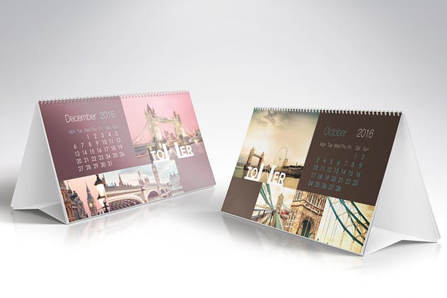 台历日历设计效果图样机素材中国精选模板v2 Desk Calendar Mock-Up vol.2插图(7)