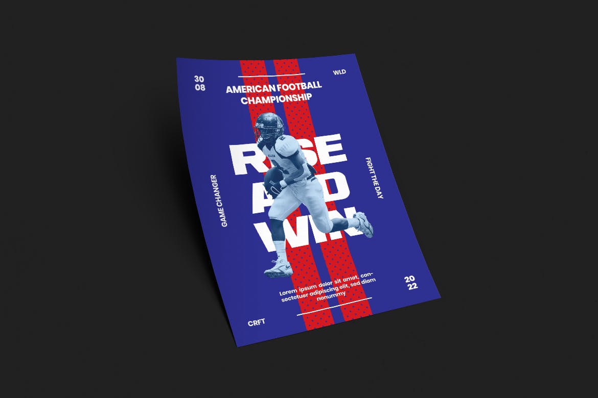 橄榄球运动海报PSD素材16设计网精选模板 Demitrius Poster Design插图(1)
