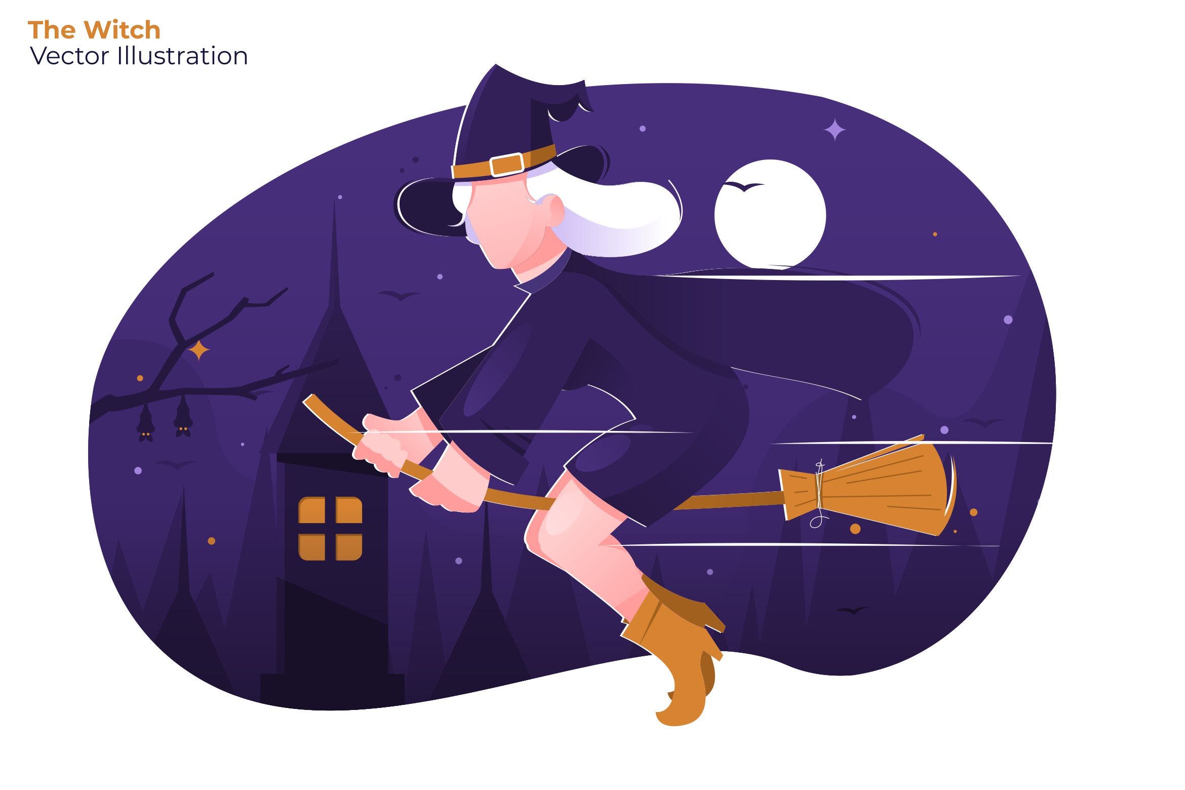 女巫形象矢量插画16设计网精选设计素材 The Witch – Vector Illustration插图
