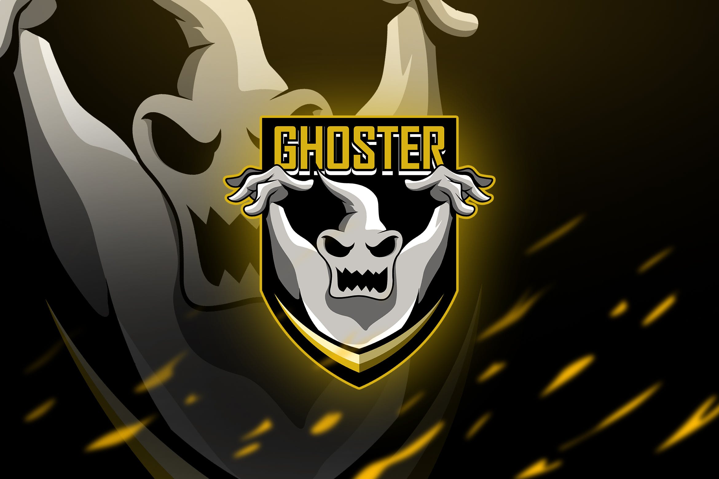 幽灵鬼魂图案游戏竞技俱乐部战队队徽Logo模板 Ghoster – Mascot & Esport Logo插图