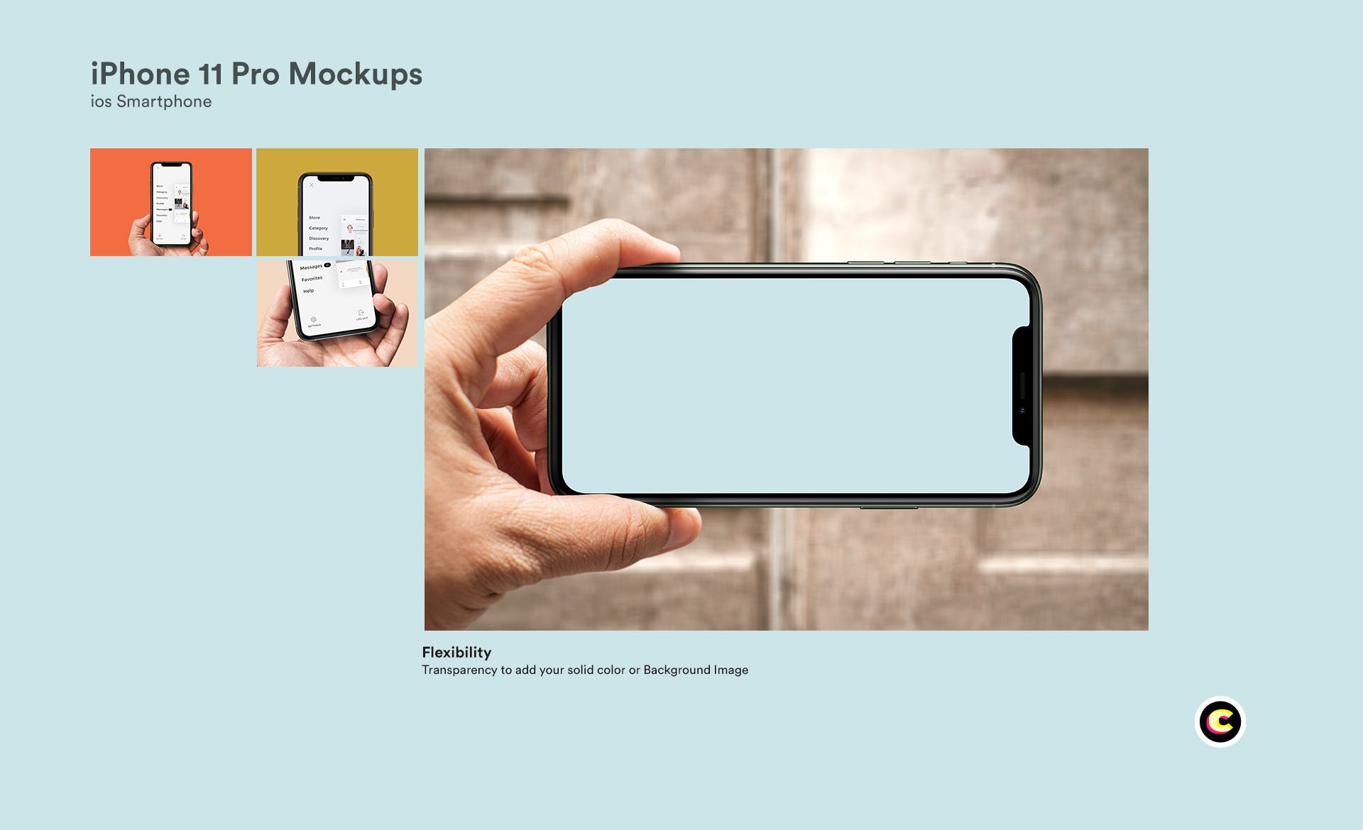 iPhone 11 Pro智能手机屏幕演示预览非凡图库精选样机 iPhone 11 Pro Mockups插图(3)