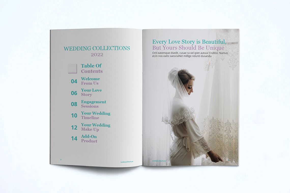婚纱/女装服装品牌产品画册目录16设计网精选Lookbook设计模板 Fashion Lookbook Template插图(3)