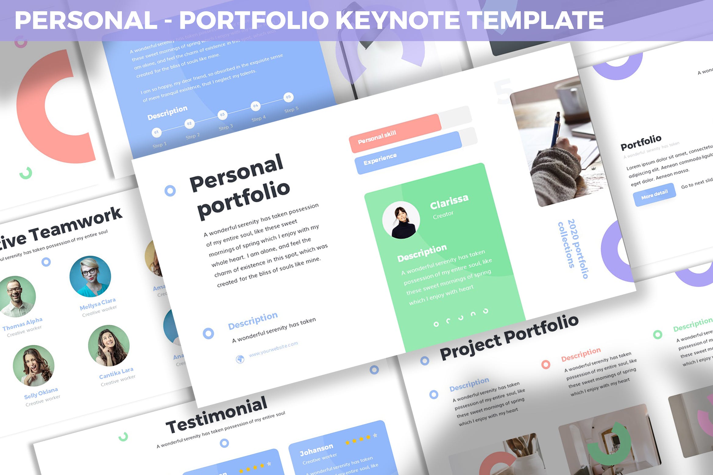 项目融资方案报告素材天下精选Keynote模板模板 Personal – Portfolio Keynote Template插图