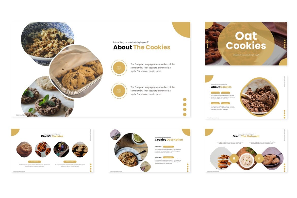 烘焙主题品牌推介素材库精选Google演示模板 Oat Cookies – Google Slide Template插图(1)