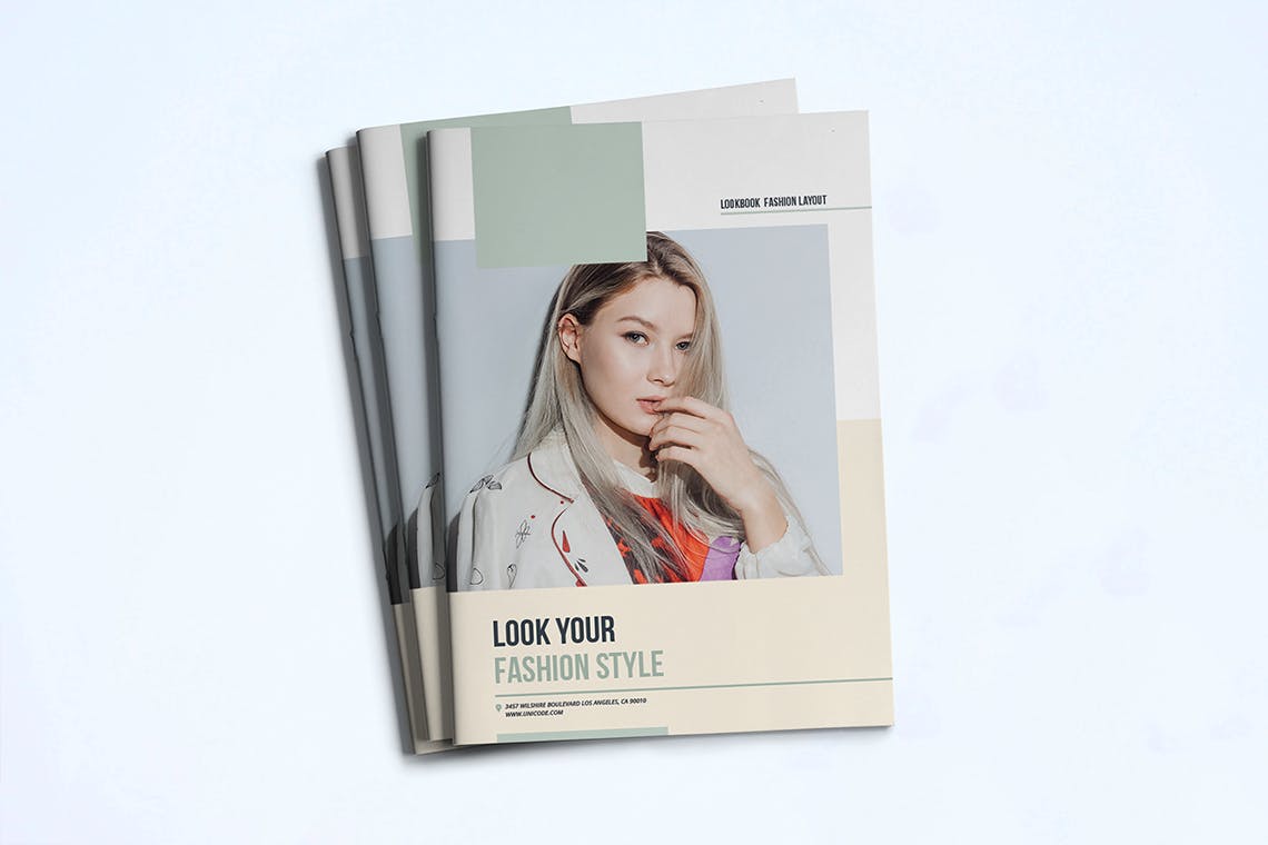 时装订货画册/新品上市产品非凡图库精选目录设计模板v2 Fashion Lookbook Template插图(1)