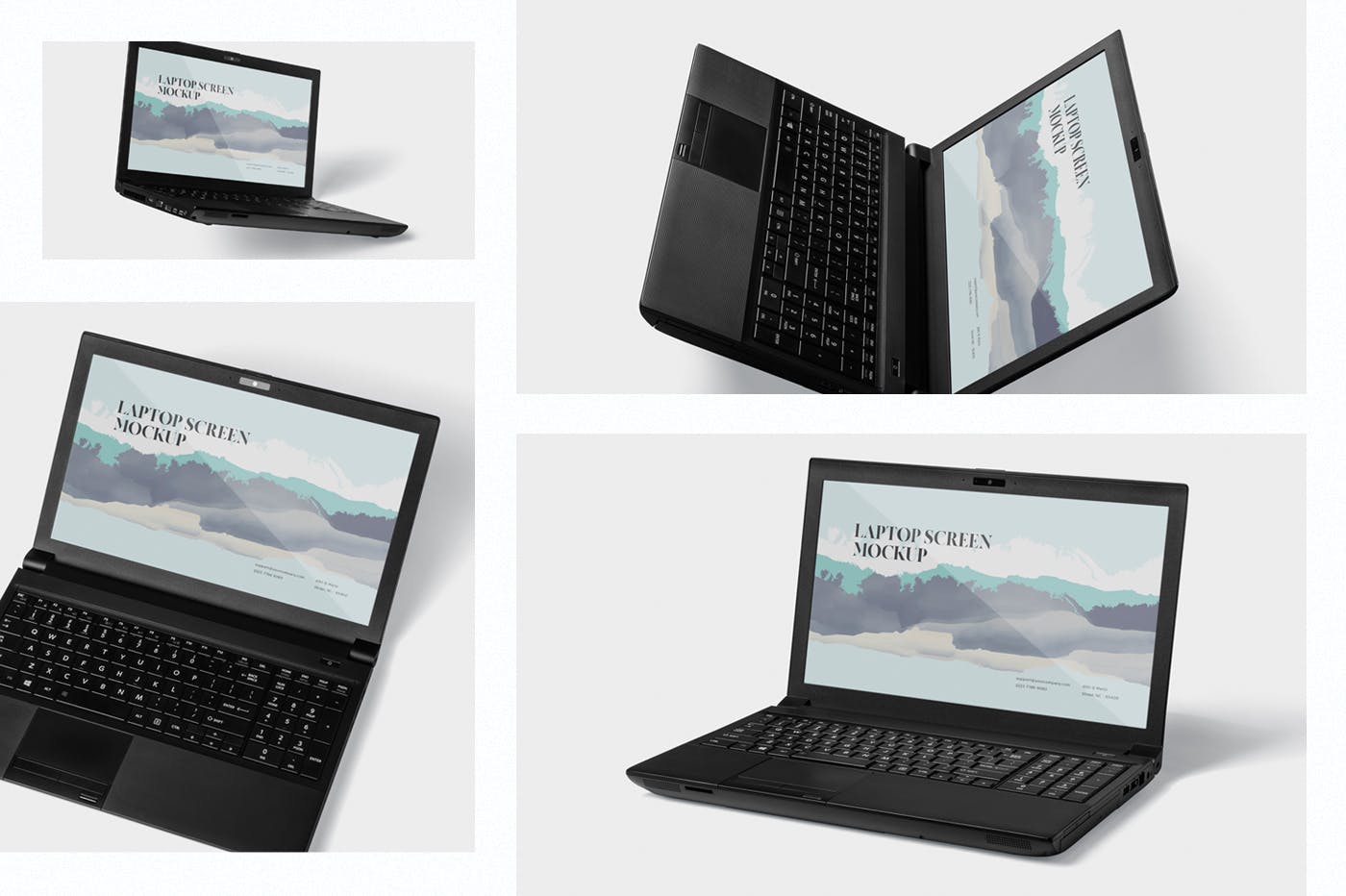 Windows笔记本电脑屏幕预览16设计网精选样机模板 Laptop Screen Mockup – Windows Edition插图(5)