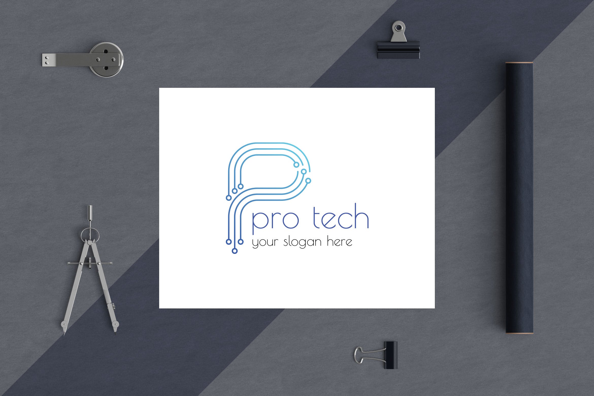 字母P创意图形企业Logo设计16设计网精选模板 Letter Based Business Logo Template插图