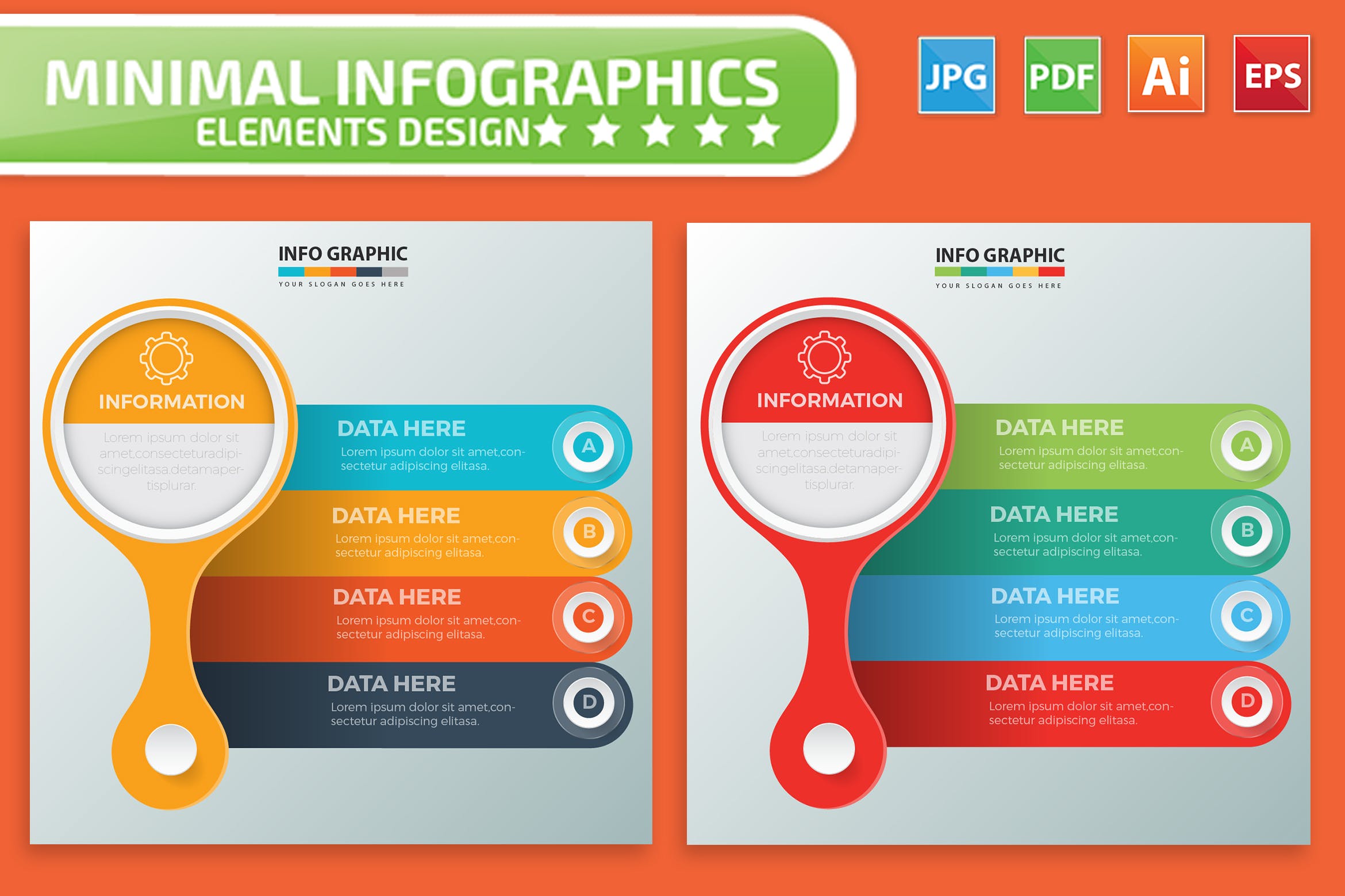 要点说明/重要特征信息图表矢量图形素材库精选素材v1 Infographic Elements Design插图