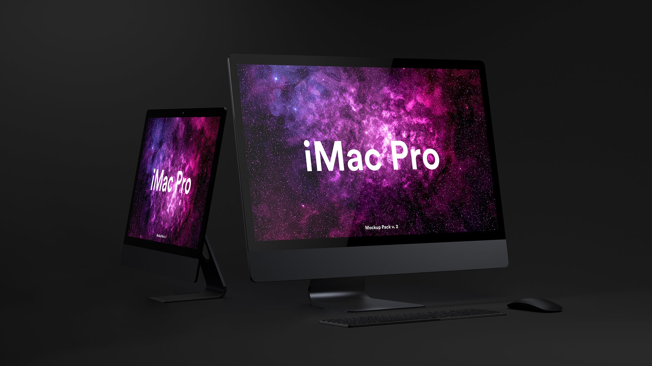 iMac Pro高端一体机电脑屏幕演示16设计网精选样机 Dark iMac Pro Mockup插图(7)