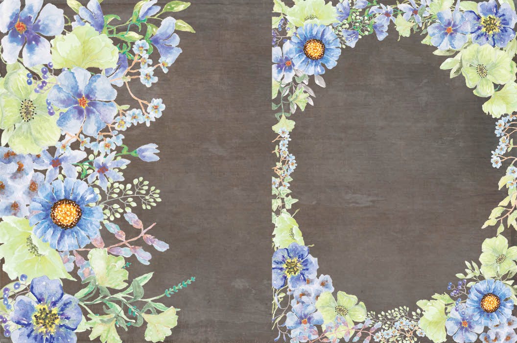 忧郁蓝水彩手绘花卉16设计网精选设计素材 “Moody Blue” Watercolor Bundle插图(3)