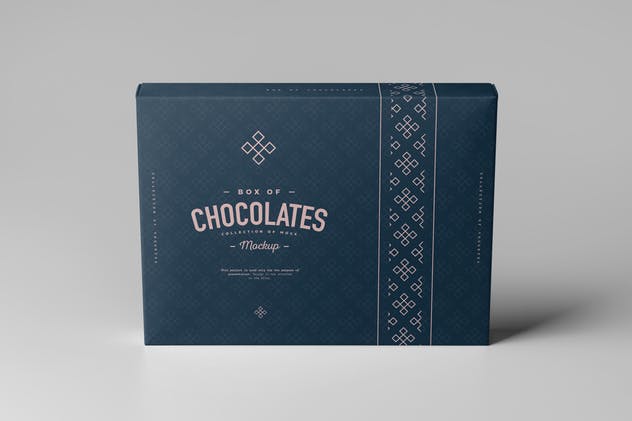 巧克力包装盒外观设计图非凡图库精选模板 Box Of Chocolates Mock-up插图(3)