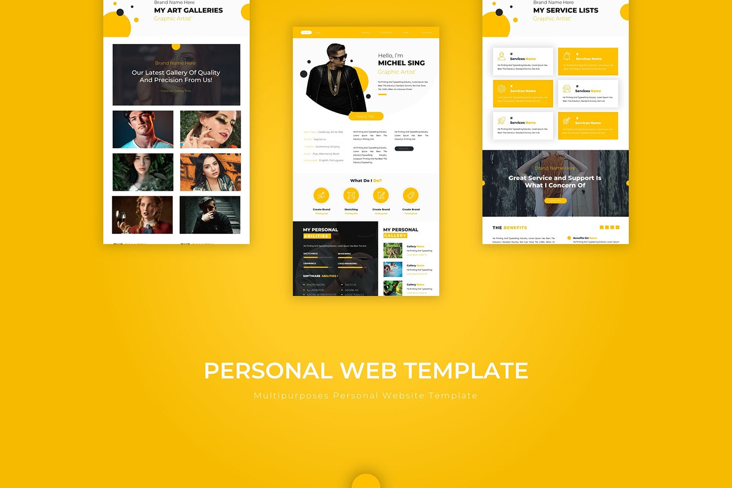 橙色设计风格设计师网站PSD模板 Personal | PSD Web Template插图(2)