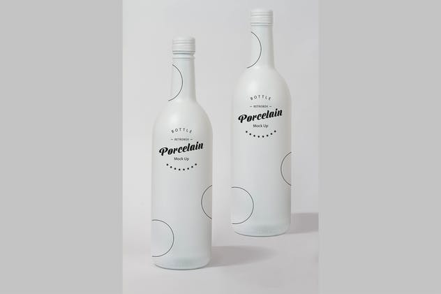 白色铝制饮料瓶外观设计效果图非凡图库精选 Porcelain Bottle Mock Up插图(2)