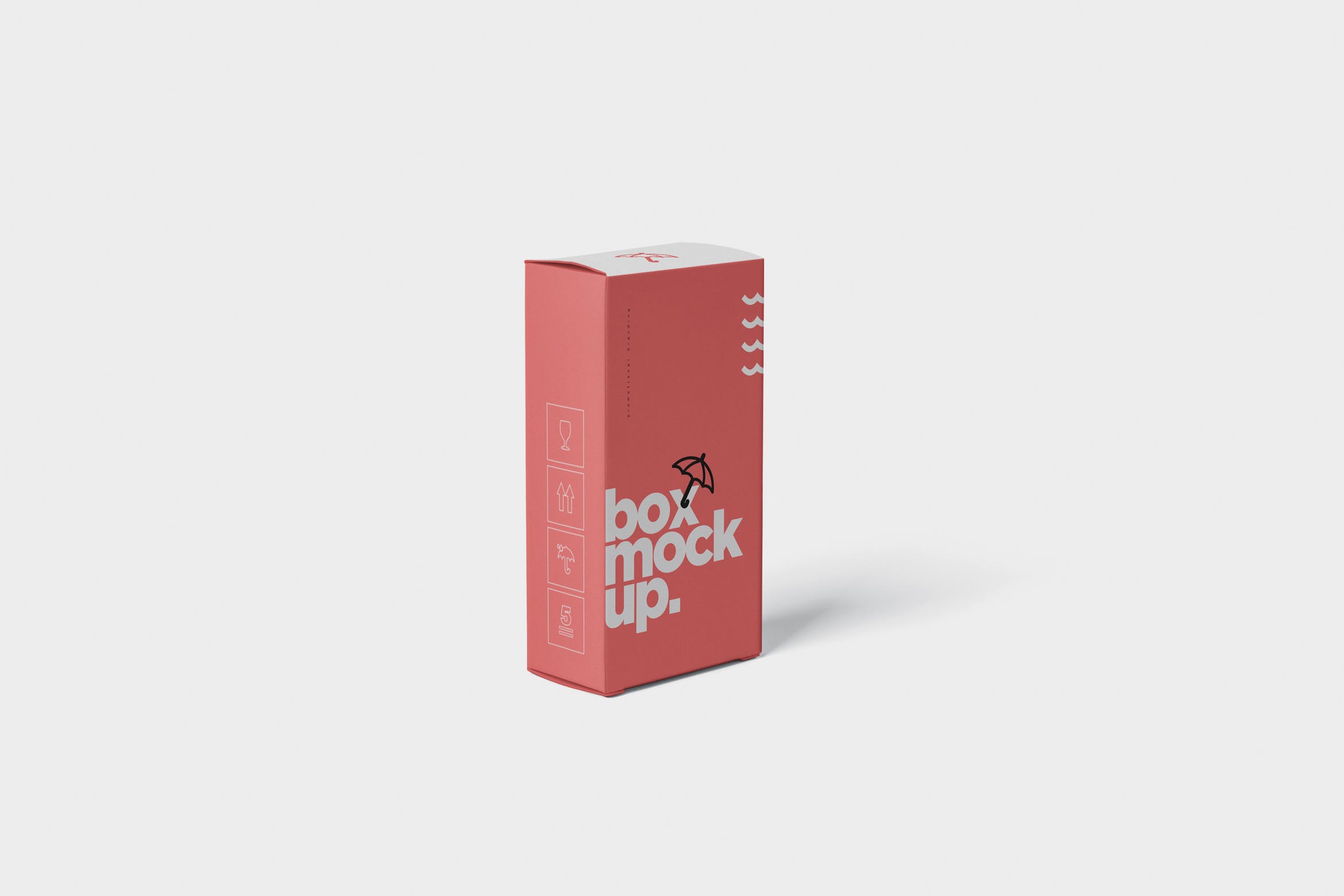 避孕套包装盒外观设计素材库精选模板 Box Mockup  Long Vertical Rectangle插图