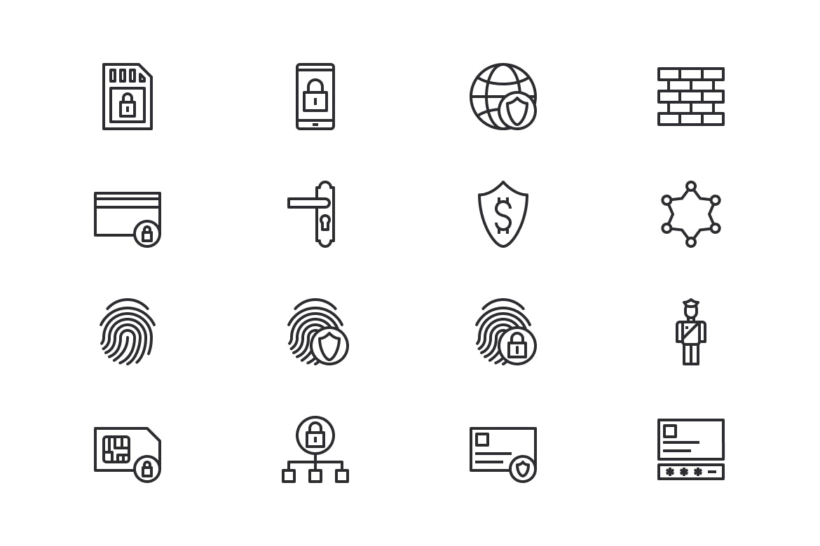 60枚安全主题矢量素材库精选图标素材 Security Icons (60 Icons)插图(3)