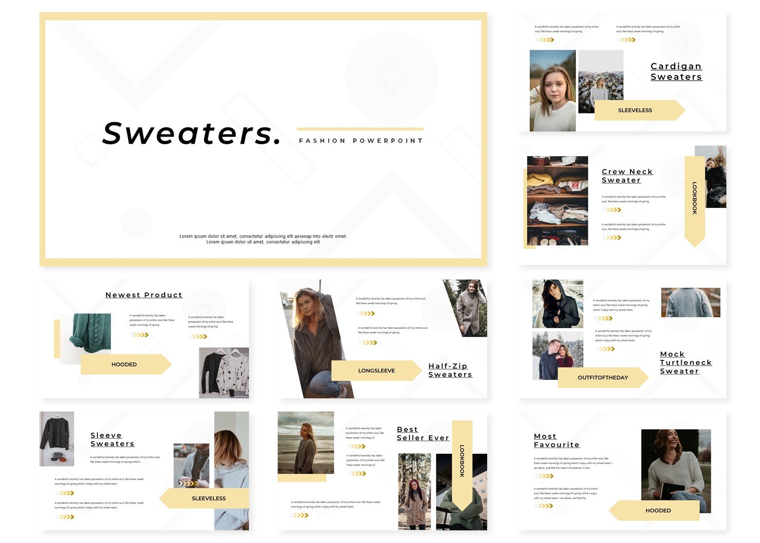 时尚服饰主题谷歌幻灯片设计模板 Sweaters | Google Slides Template插图(3)