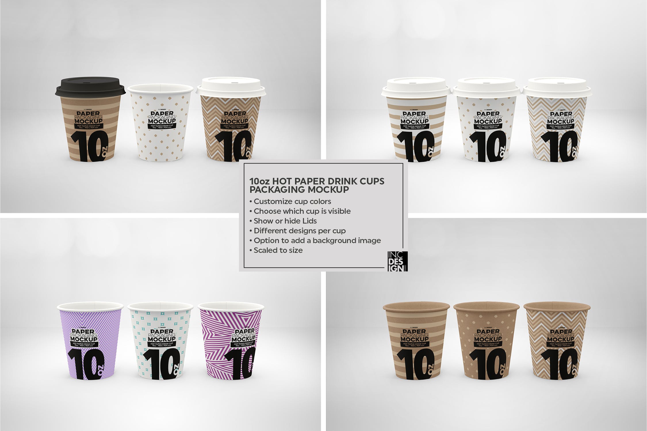 热饮一次性纸杯外观设计16图库精选 Paper Hot Drink Cups Packaging Mockup插图(13)