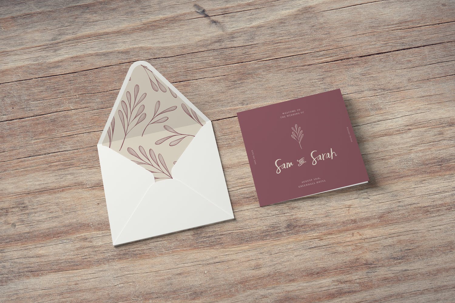 方形请柬和贺卡设计效果图样机素材库精选 Square Invitation and Greeting Card Mockups插图(1)