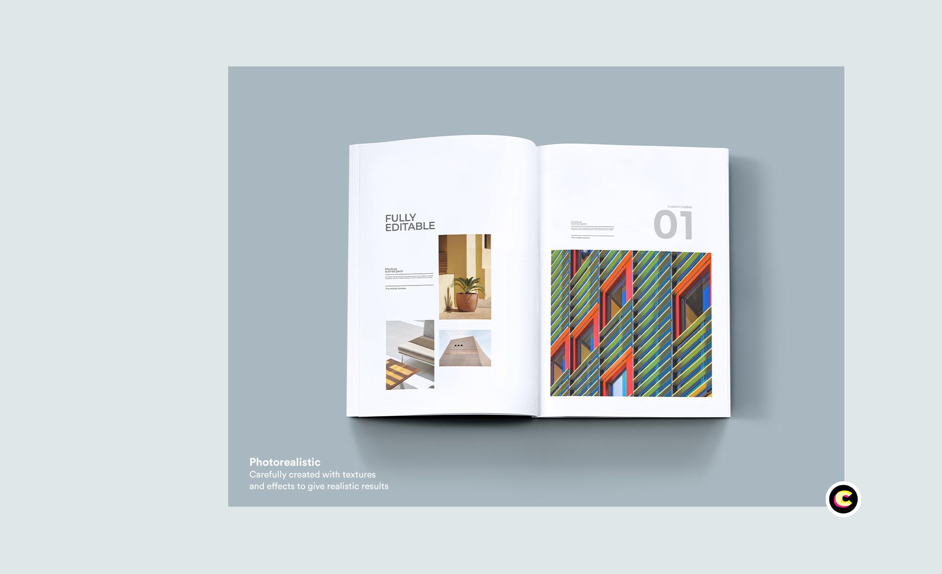 企业画册封面&版式设计效果图样机16设计网精选 Brochure Mock Up插图(7)