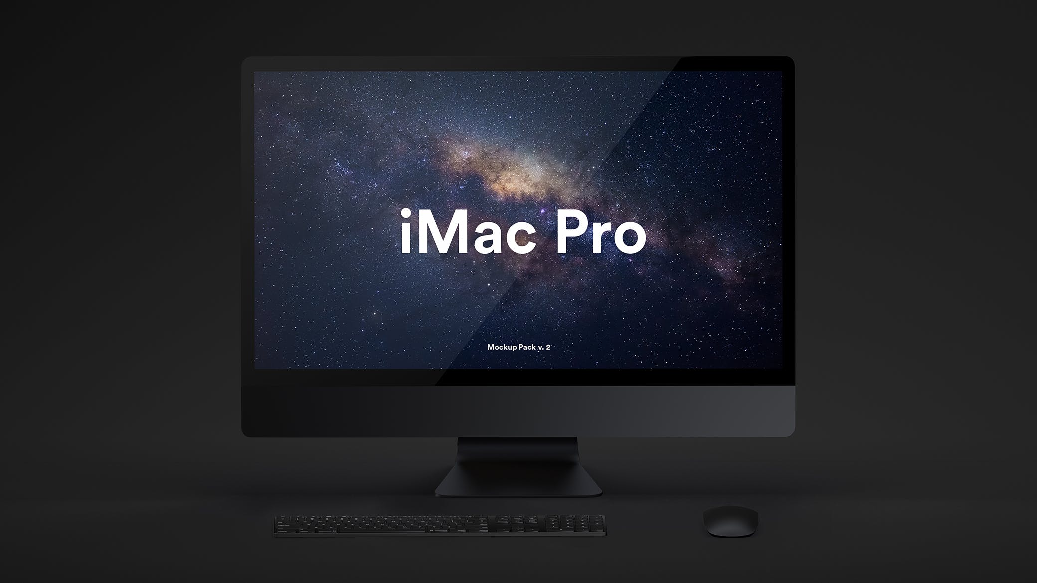 iMac Pro高端一体机电脑屏幕演示素材中国精选样机 Dark iMac Pro Mockup插图(1)