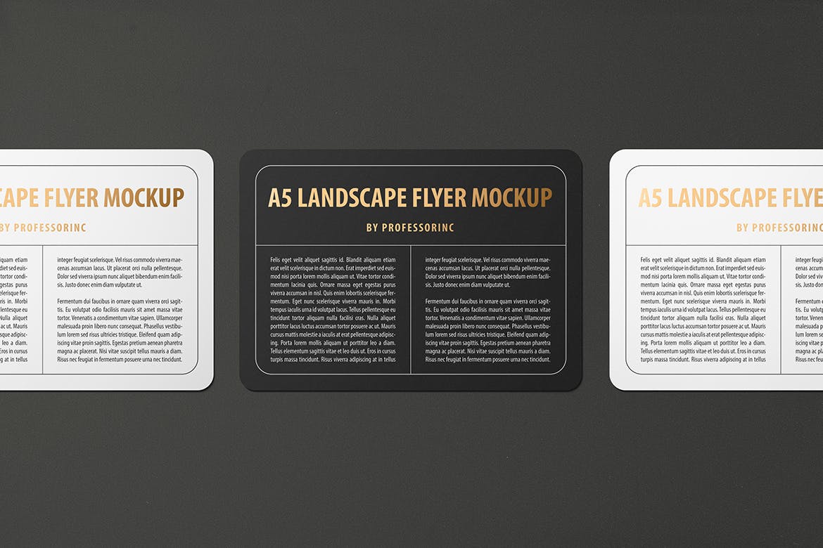 A5尺寸规格圆角宣传单印刷效果图样机非凡图库精选 A5 Landscape Round Corner Flyer Mockup插图(6)