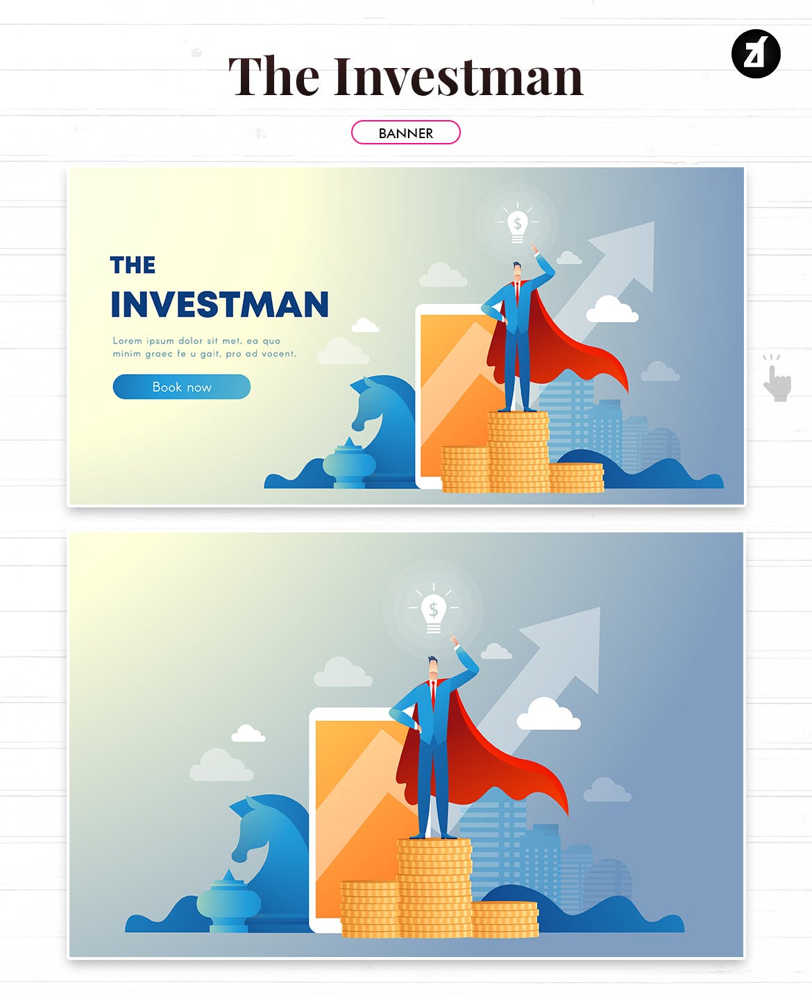 投资者主题矢量普贤居精选概念插画素材 The investman illustration with text layout插图(2)
