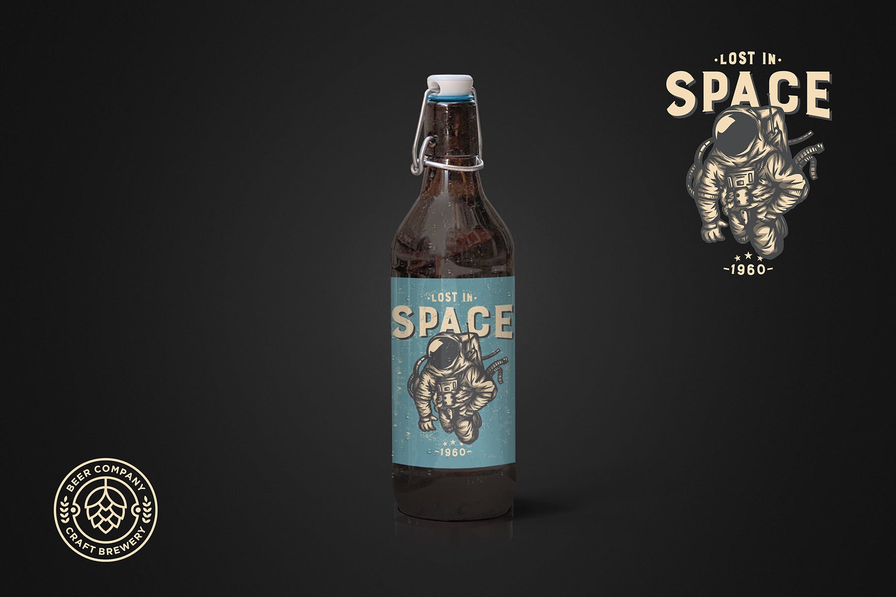 简易瓶盖小支装啤酒瓶外观设计非凡图库精选 Clean 50cl Beer Cap Mockup插图(1)