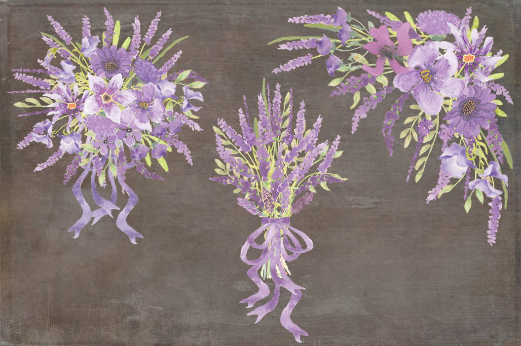 薰衣草绽放水彩剪贴画非凡图库精选PNG素材 Lavender Blooms: Watercolor Clip Art Bundle插图(3)